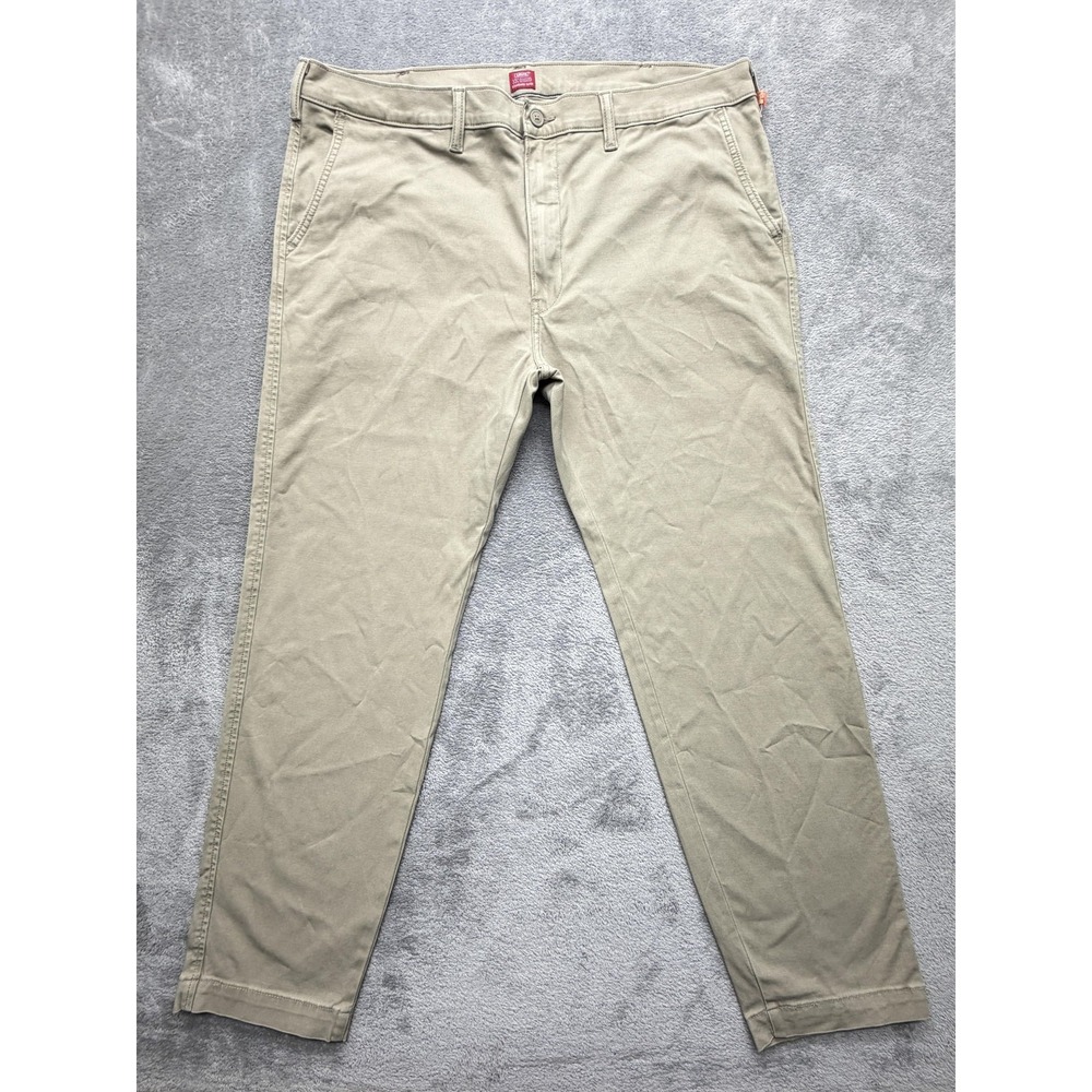Levi's Pants Mens Measured 42x30 Beige Chino Regular Taper‎ XX Chino Stretch